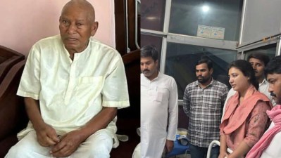 भाजपा पूर्व विधायक सोमारु राम सरोज की फाइल फोटो, दुखी परिजन (फोटो सोर्स- 'X' Jaunpur)