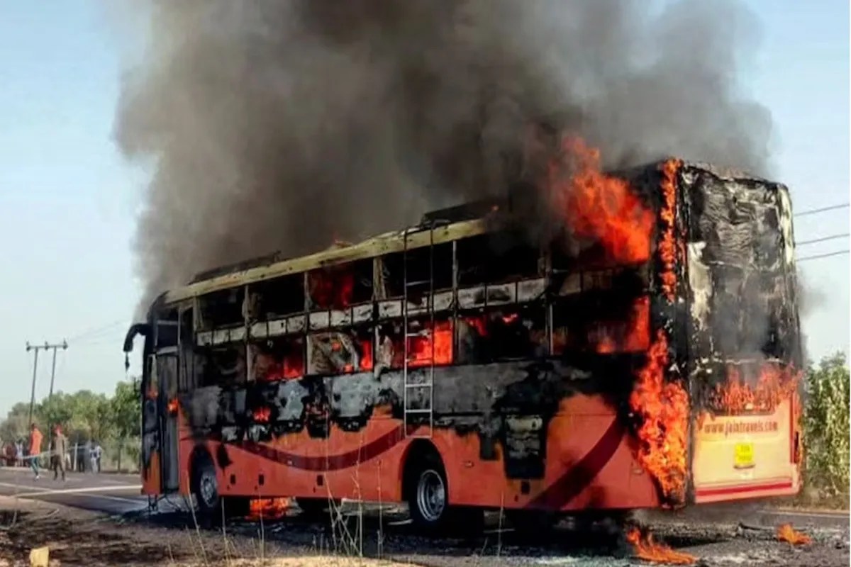 Jaisalmer Bus Fire, Bus Fire, Bus Fire in jaisalmer