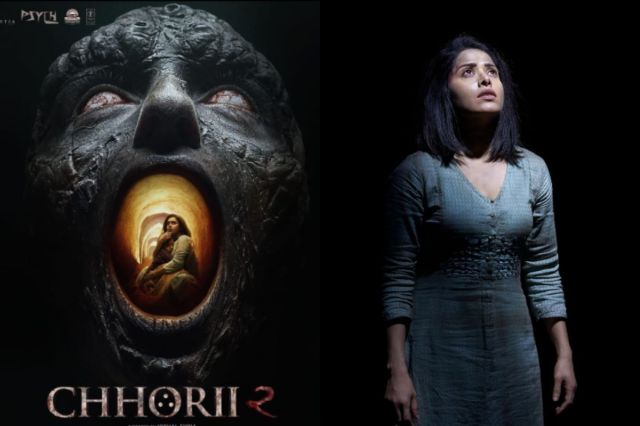 Chhorii 2 Movie poster and Nushrratt Bharuccha in a movie scene