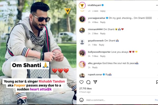 famous Singer actor Rishabh Tandon passed away due to heart attack