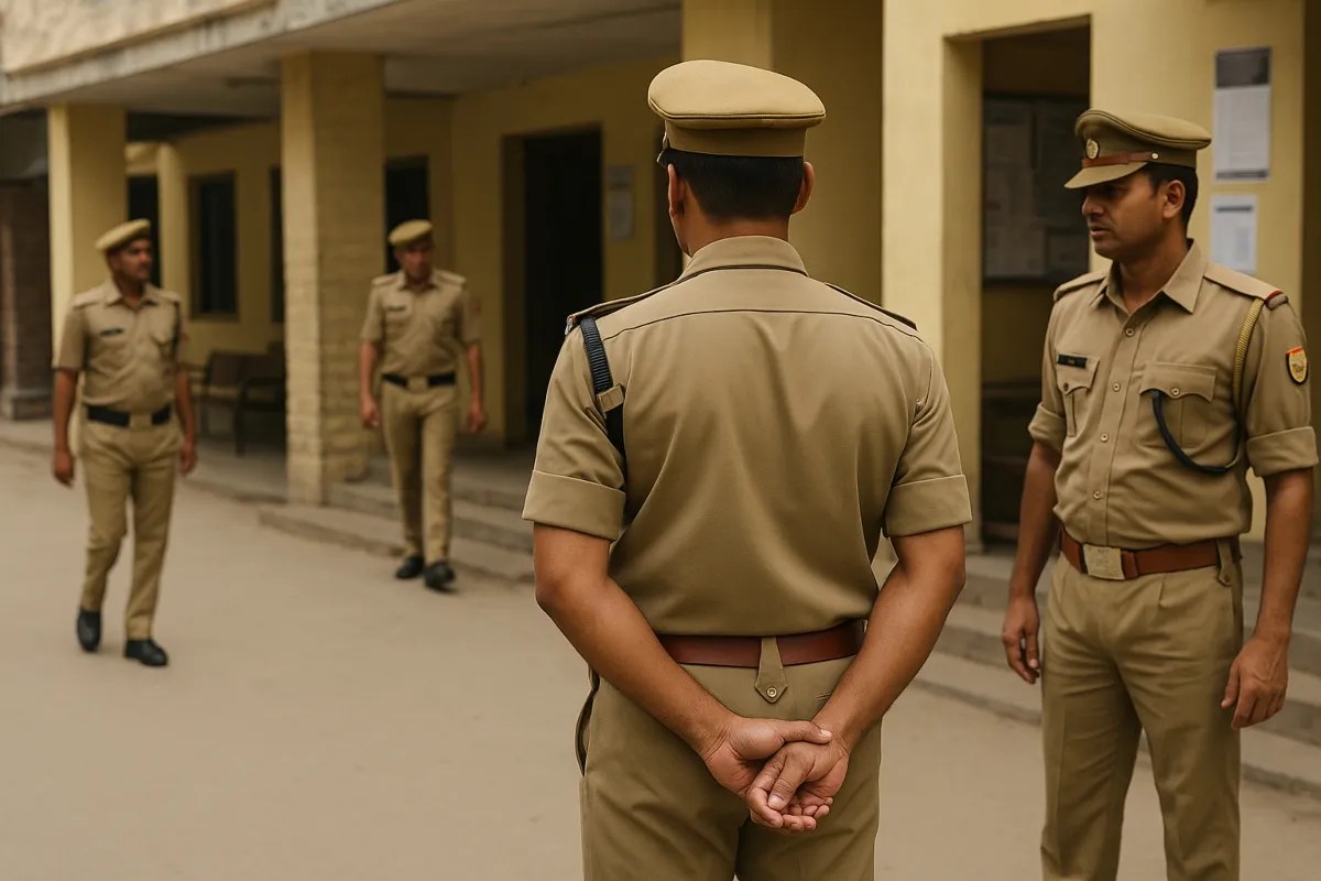 hathras sp suspends sho and Inspector