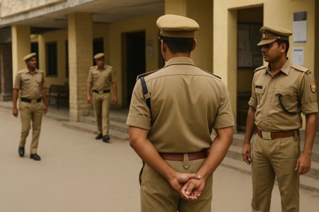 hathras sp suspends sho and Inspector
