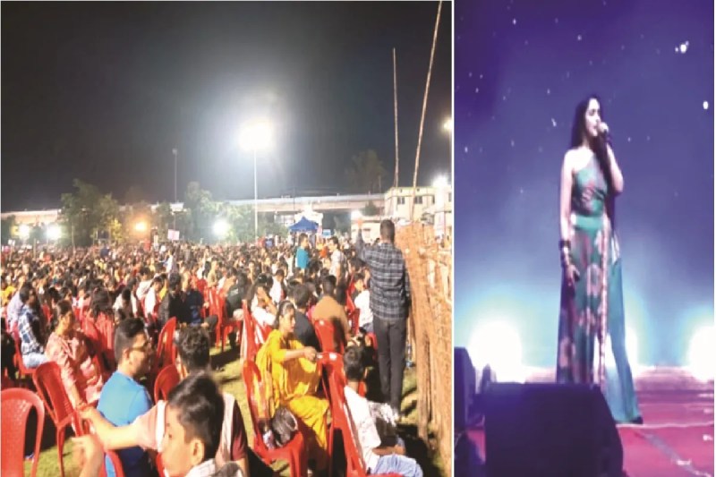 म्युनिस्पल में गीतों की महफिल सजी! शहर में असीस कौर के सुर और एआई आतिशबाजी के संग मना हाईटेक दशहरा(photo-patrika)