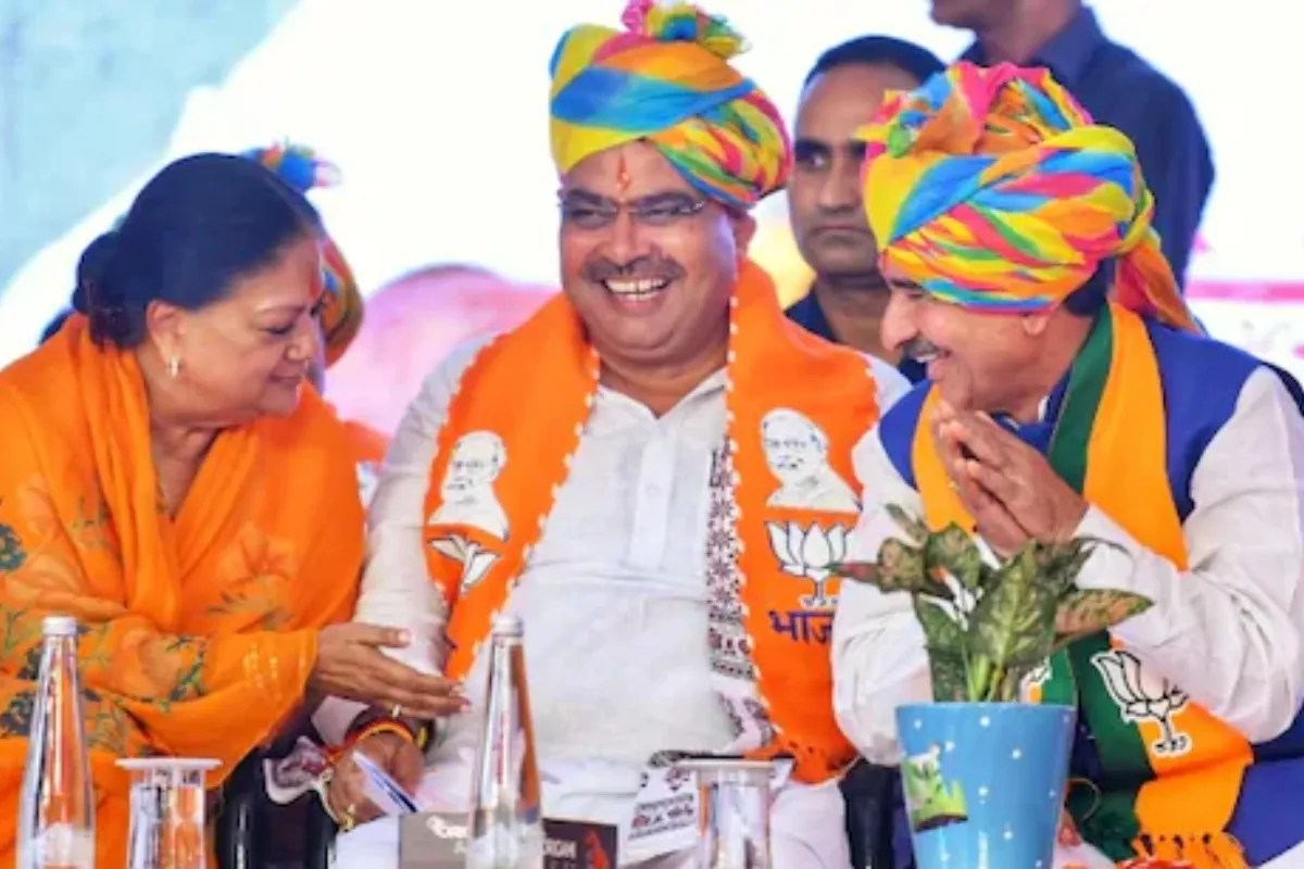 Vasundhara Raje, CM Bhajanlal and Madan Rathore