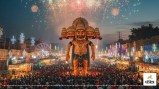 bijnor dussehra celebration 60 feet ravan puppet police security