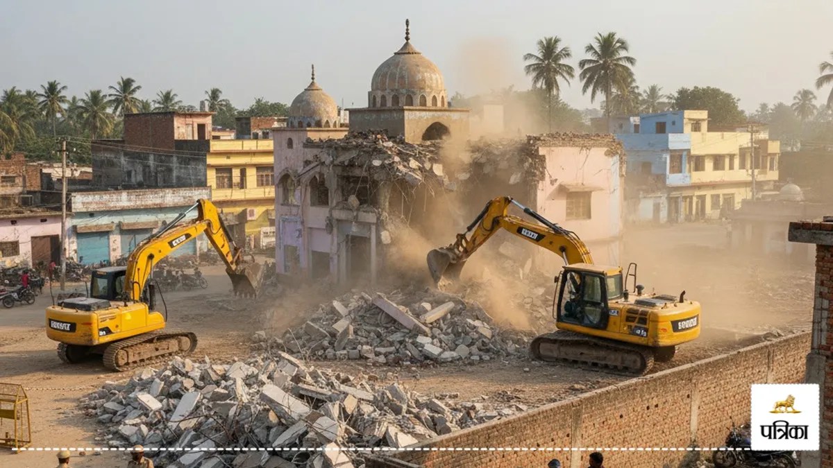 bulldozer action on 30 year old mosque built on park land sambhal