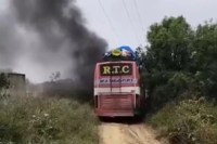 bus caught fire in Jaipur