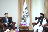 Chinese ambassador with Afghan deputy foreign minister