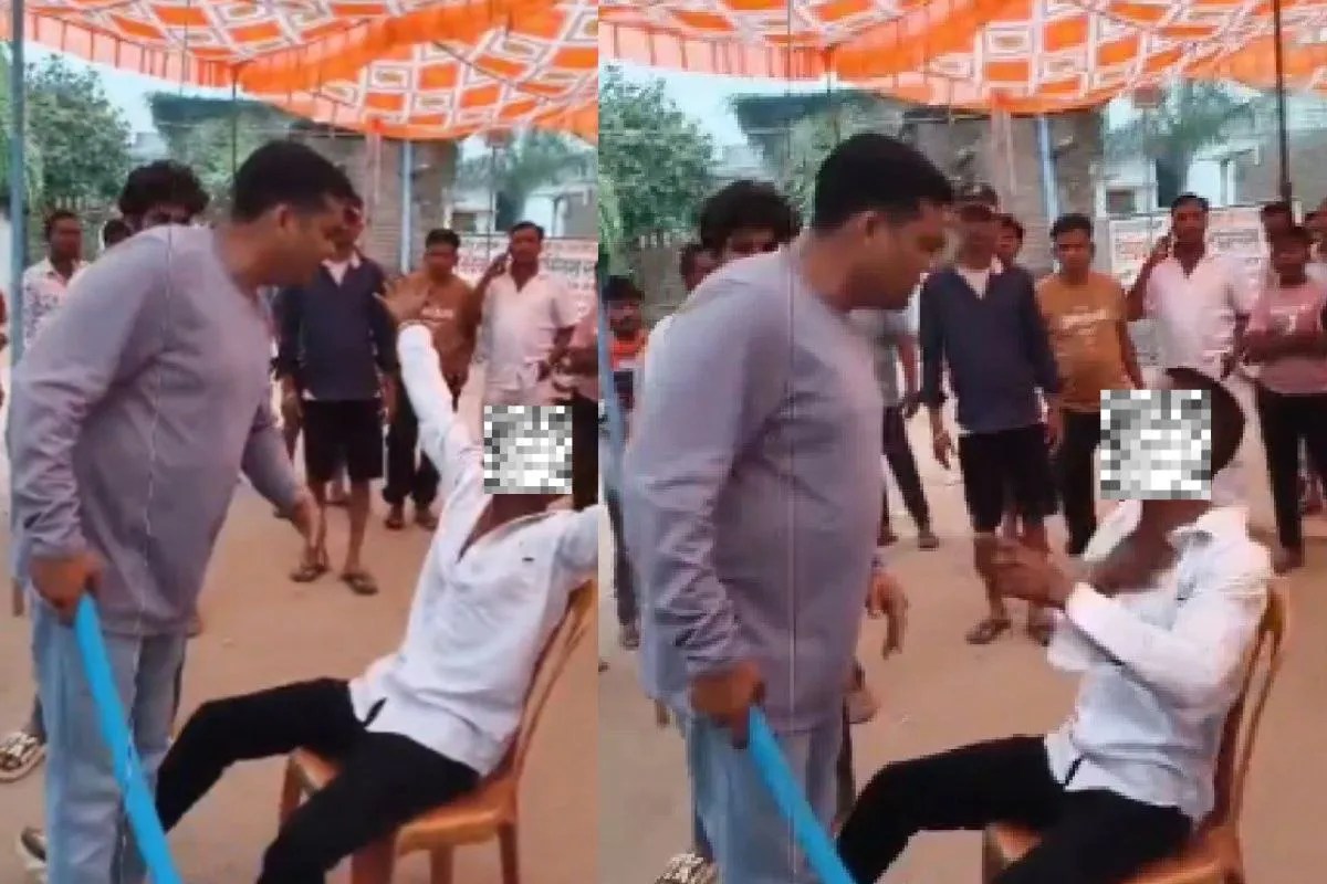 bjp leader beats youth video viral balaghat mp news