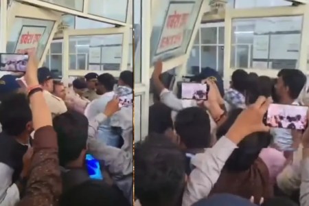 Former MLA nephew breaks Collectorate door banana farmers protest mp news