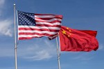 Flags of US and China