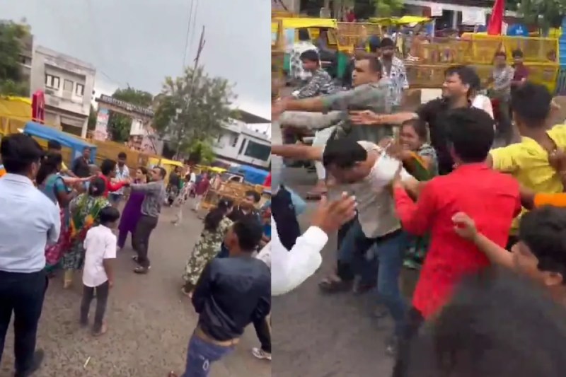 shopkeepers assaulted devotees video mata tekri dewas mp news