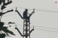 girl climbed high-tension pole