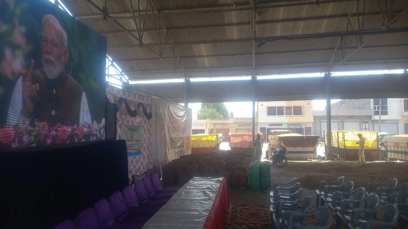 खाली कुर्सियां, स्क्रीन पर धन-धान्य की धूम, मंडी में लग रहा 3000 तक का फटका