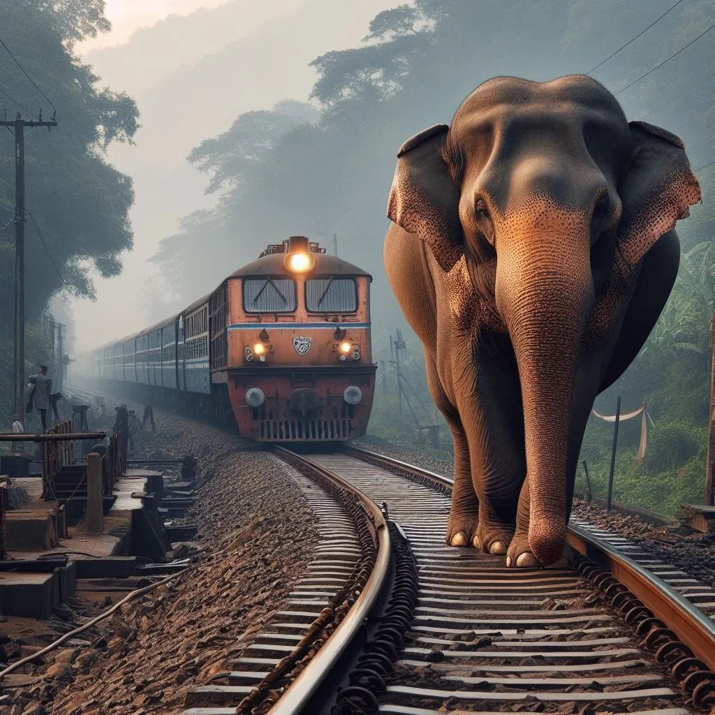AI alert to prevent collision with elephants, Photo Meta AI