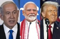 Israeli PM Benjamin Netanyahu, Indian PM Narendra Modi and US President Donald Trump