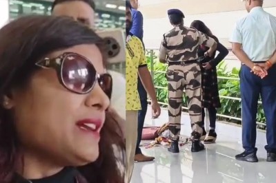 पटना एयरपोर्ट पर हो रही चेकिंग और हिरासत में ली गई महिला
