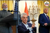 Indian Prime Minister Narendra Modi, Former US Ambassador to Japan Rahm Emanuel and US President Donald Trump