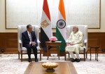 Indian Prime Minister Narendra Modi with Egyptian Foreign Minister Badr Abdelatty