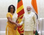 Indian Prime Minister Narendra Modi with Sri Lankan PM Harini Amarasuriya