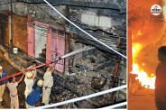 Jaipur Galta Gate Kallan Shah Colony massive fire ration shop Bursted kerosene drums causing panic