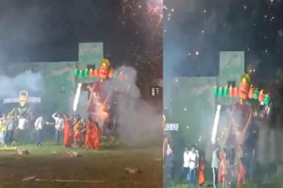 Raipur News: तेज बारिश में हुआ रावण दहन, देखें वीडियो
