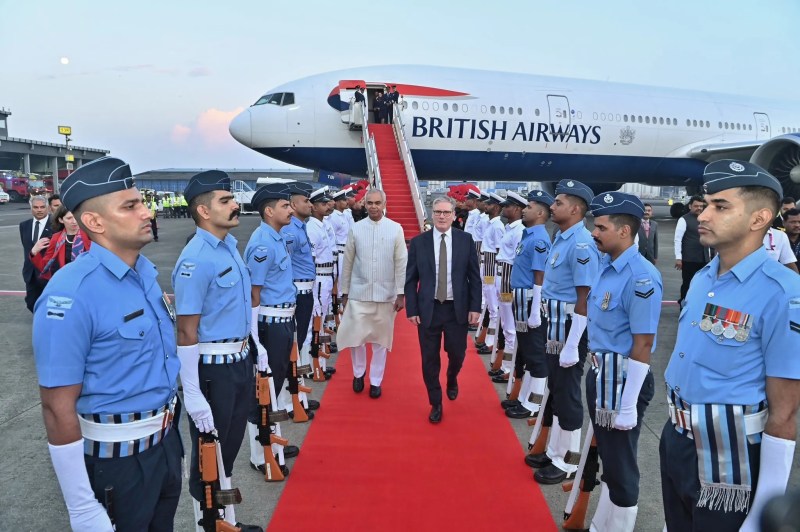Keir Starmer arrives in India