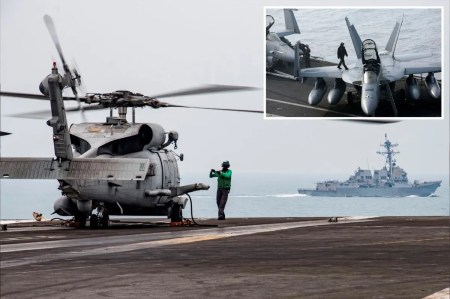 US navy helicopter and jet crash into South China sea