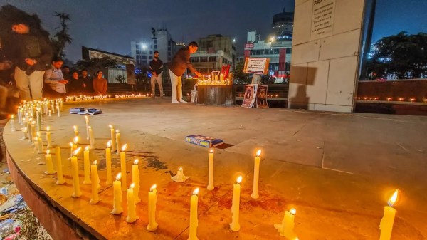 Candle march at shahid smarak 