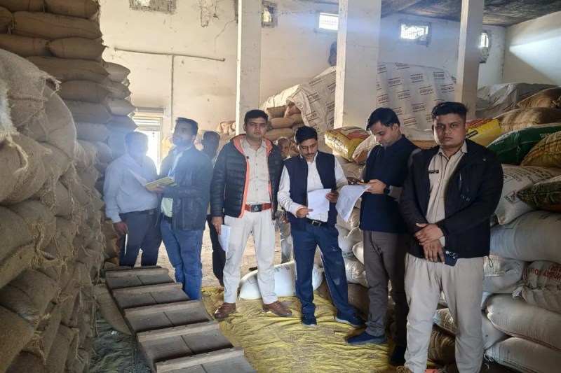 Inspection of paddy in warehouses