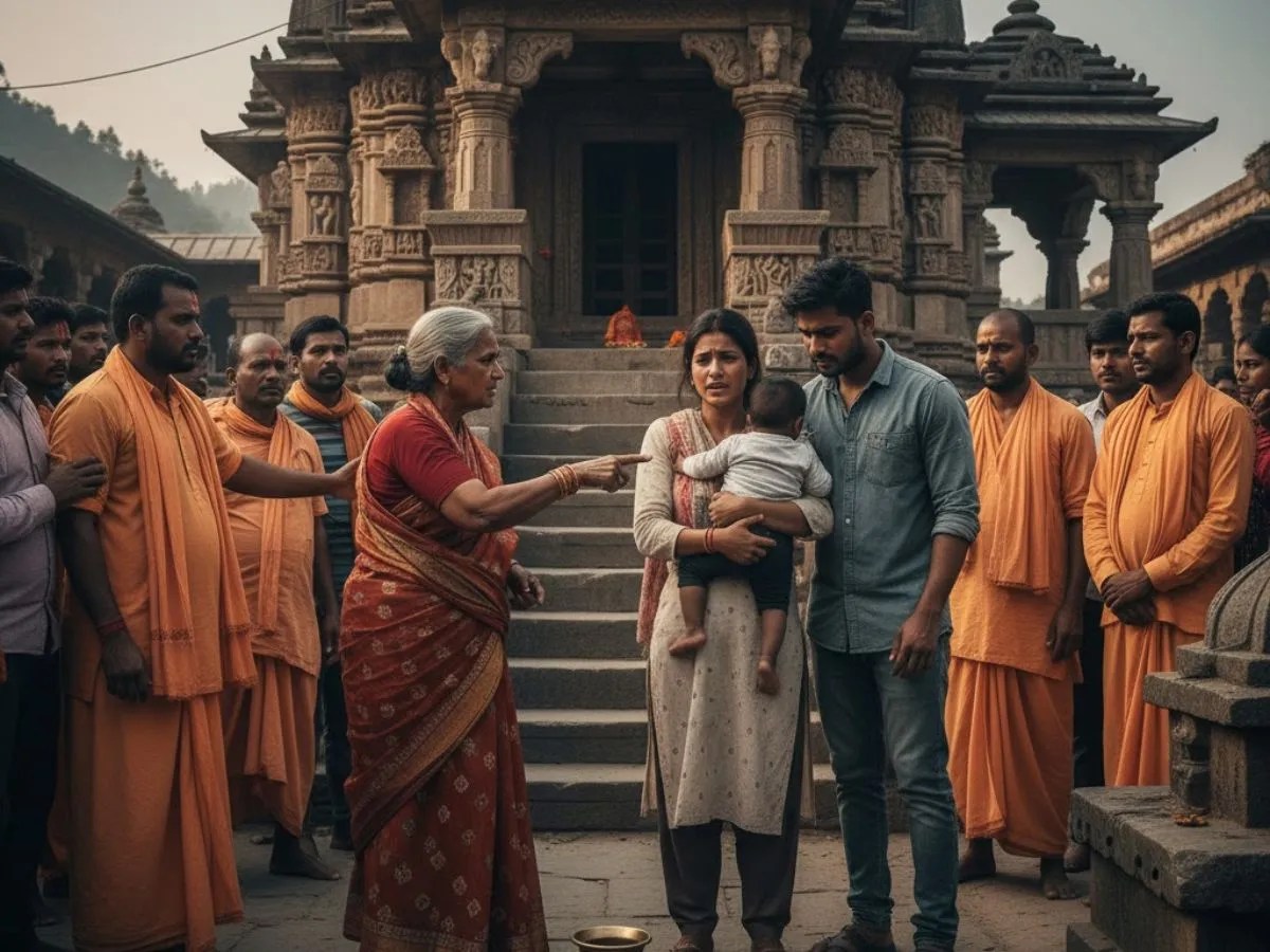 A mother-in-law took her daughter-in-law and her lover to a temple, leading to high-voltage drama between the two sides