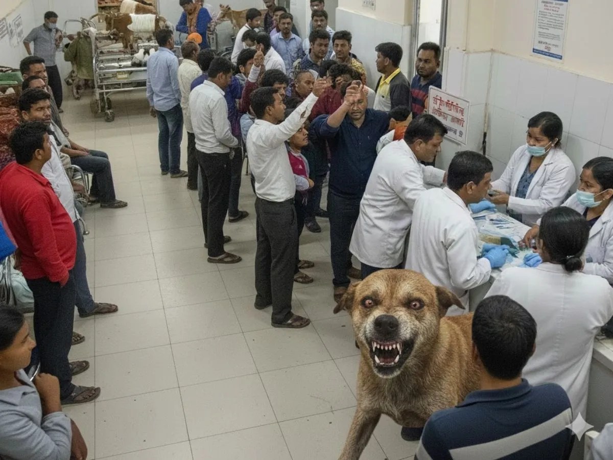 A rabid dog bites 23 people in Someshwar, Uttarakhand