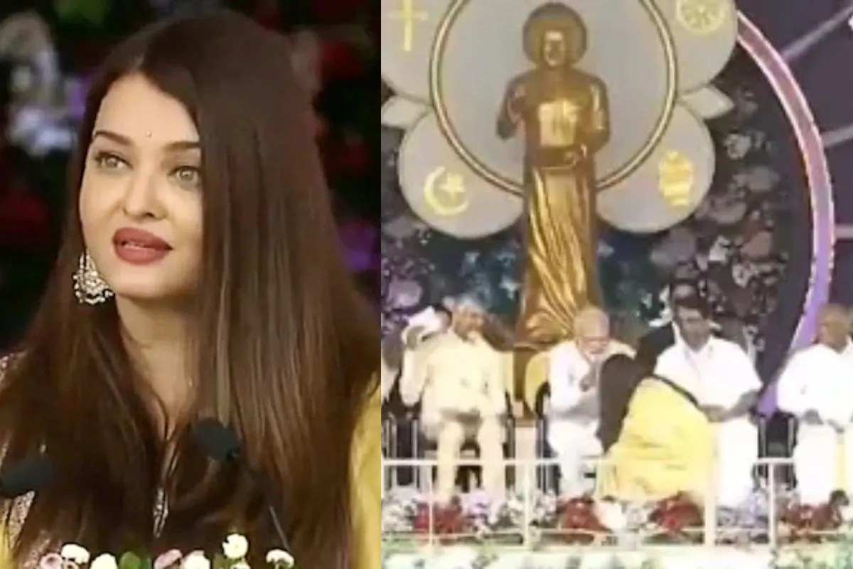Aishwarya Rai Touches PM Narendra Modi Feet