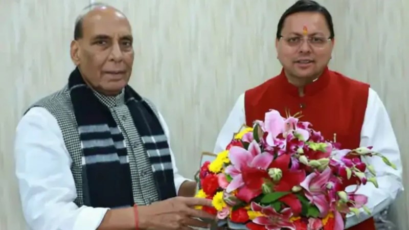 CM Pushkar Singh Dhami met Defense Minister Rajnath Singh