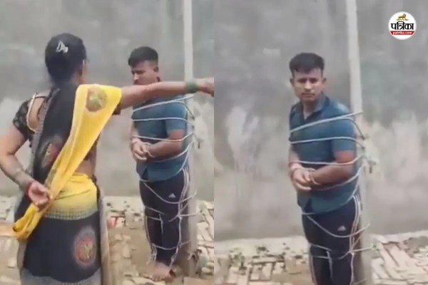 शिक्षक को खंभे से बांधकर पीटा