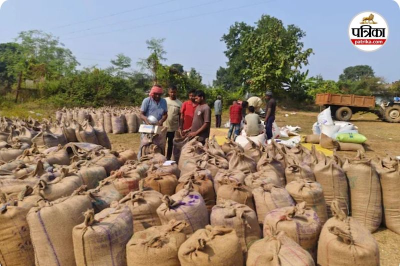 किसान के गोदाम में मारा छापा (photo source- Patrika)