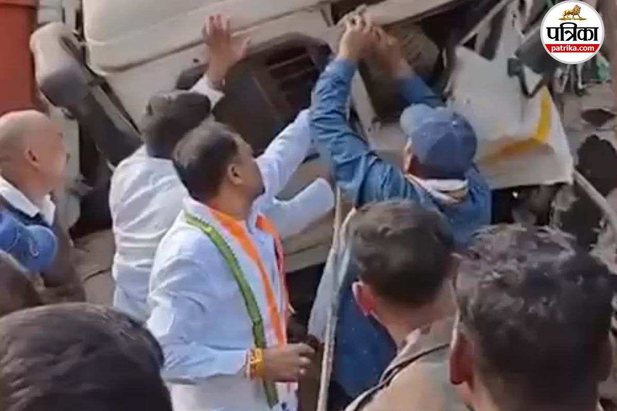 अनियंत्रित होकर ट्रक भवन में घुसा, हादसे को देख PCC चीफ दीपक बैज ने रोका काफिला, फिर… देखें Video