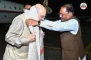 Amit Shah visit CG: रायपुर पहुंचे अमित शाह, CM विष्णु देव साय ने किया आत्मीय स्वागत...(photo-patrika)