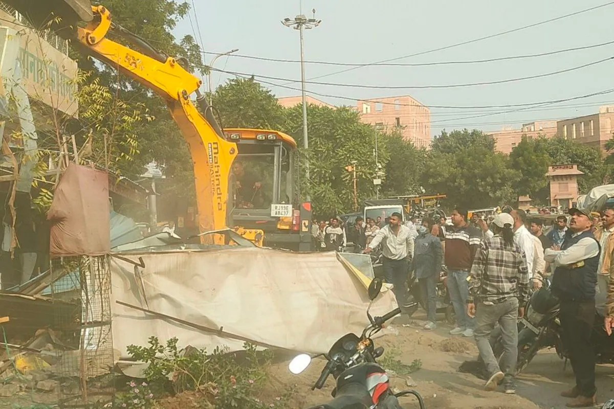 AIIMS Road, Jodhpur AIIMS Road, encroachment on Jodhpur AIIMS Road, encroachment removed from Jodhpur AIIMS Road, Jodhpur News, Rajasthan News
