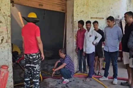 Fire in furniture factory