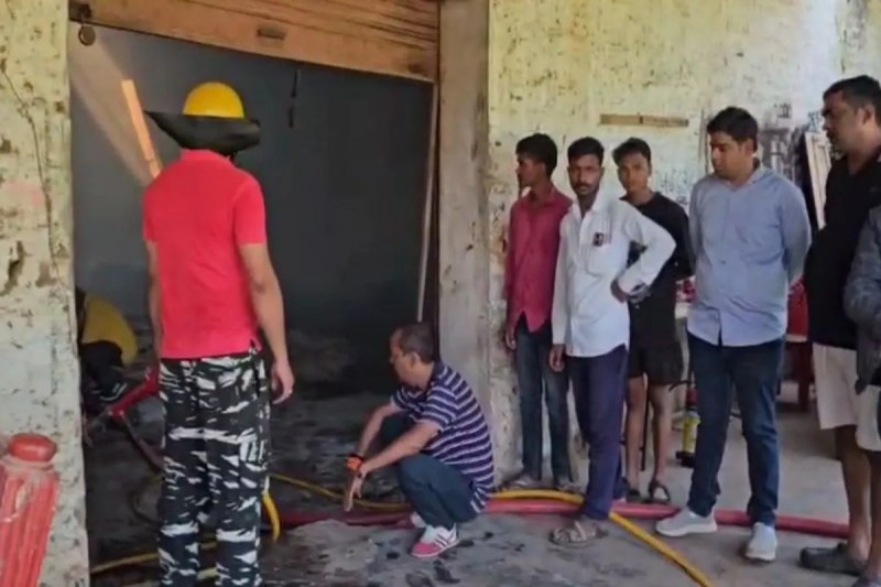 Fire in furniture factory