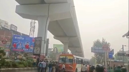 रोडवेज बस चालक और पुलिस में झड़प (फोटो सोर्स- 'X' कानपुर वायरल वीडियो ग्रैब)