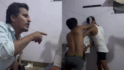 युवक की पिटाई (फोटो सोर्स- 'X' Kanpur commissionrate police)