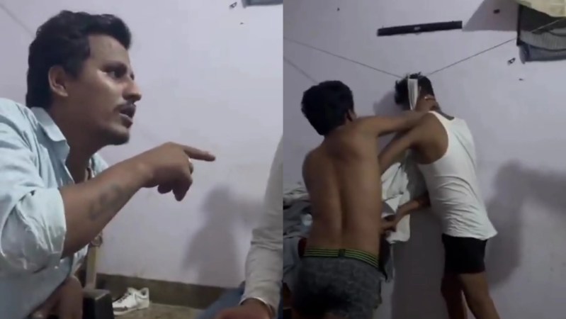 युवक की पिटाई (फोटो सोर्स- 'X' Kanpur commissionrate police)