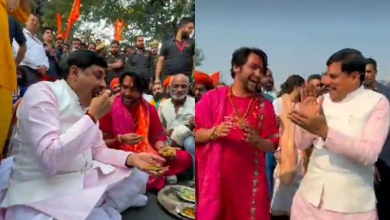 मुख्यमंत्री डॉ मोहन यादव और पंडित धीरेंद्र कृष्ण शास्त्री (फोटो सोर्स- 'X' मुख्यमंत्री डॉक्टर मोहन यादव वीडियो ग्रैब)