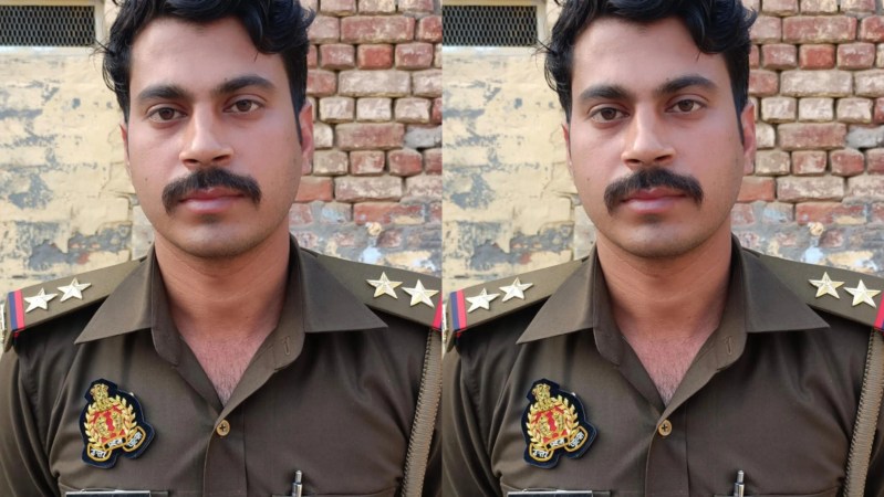 गिरफ्तार दरोगा (फोटो सोर्स- 'X' हरदोई पुलिस)