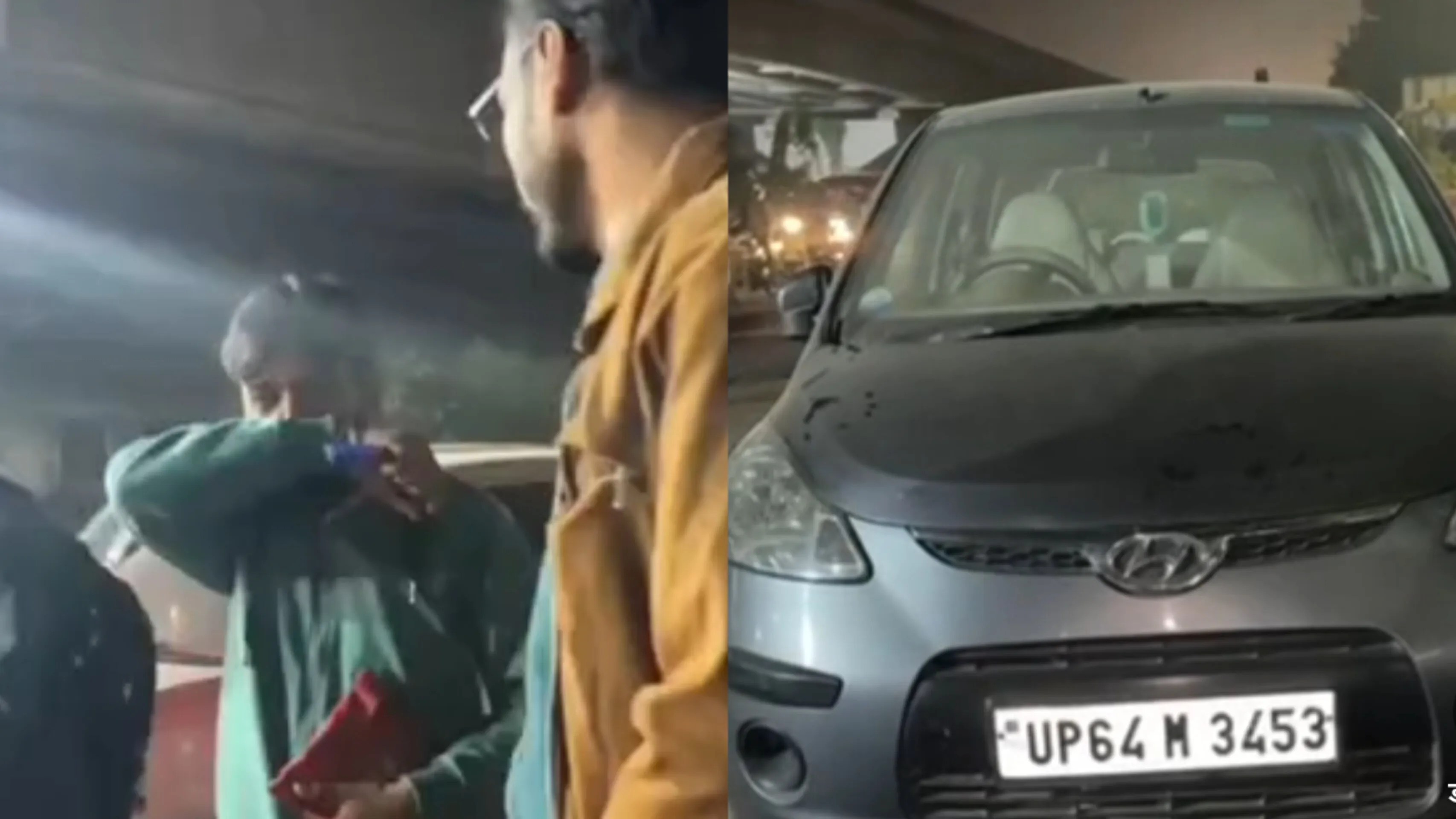 मौके पर खड़े अपने और i10 का (फोटो सोर्स- पत्रिका)