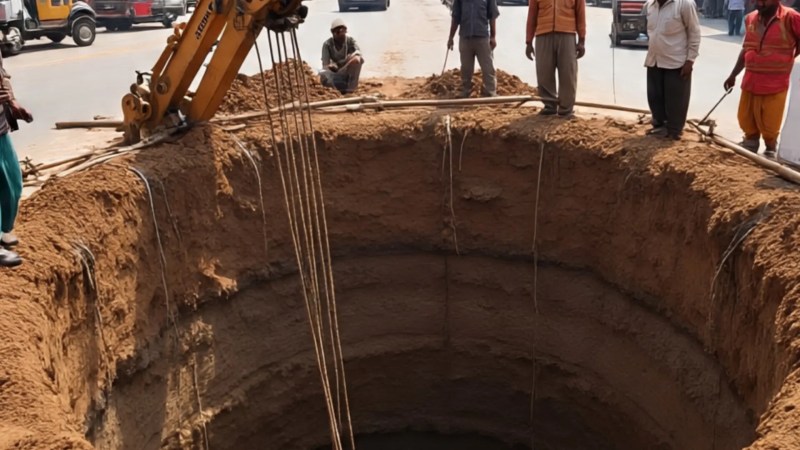 संभल में कुएं की खुदाई (फोटो सोर्स- मेटा आई)
