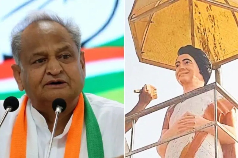 Barmer Indira Gandhi statue vandalized Congress members furious Ashok Gehlot says It is a highly condemnable incident