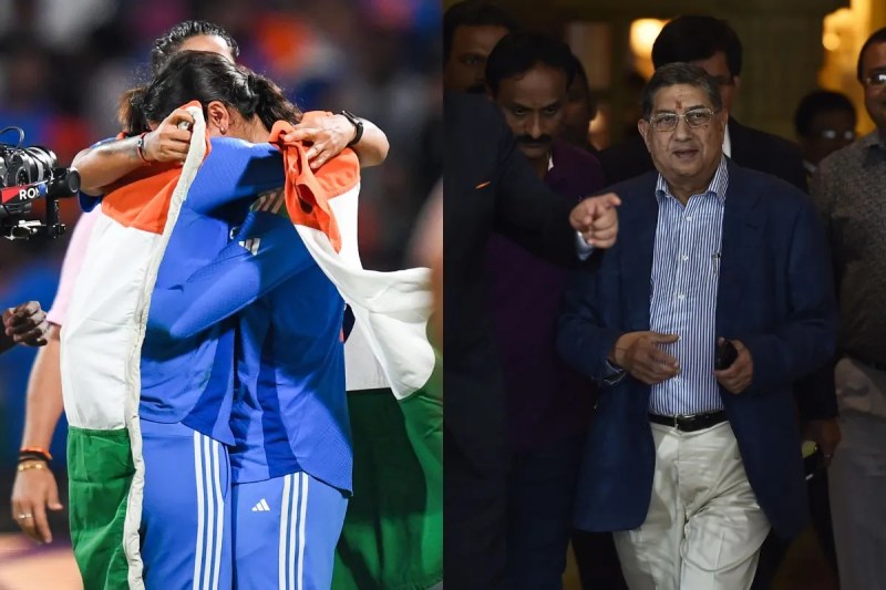 N Srinivasan and India Womens Cricket Player